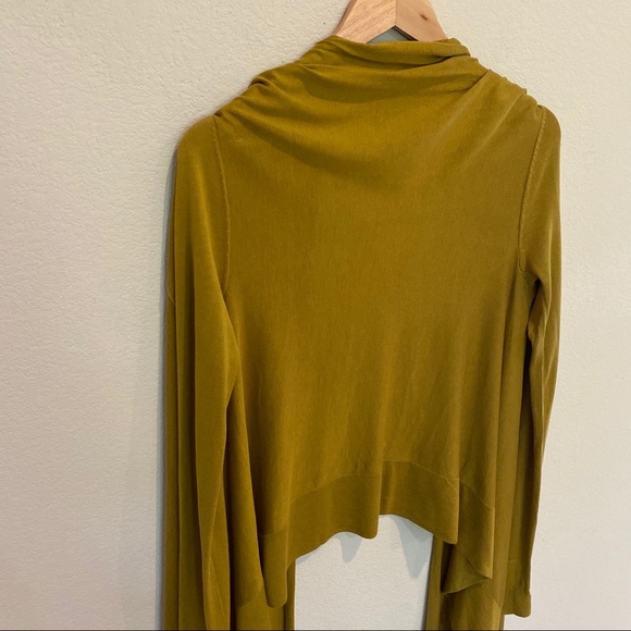 BCBGMaxAzria Mustard Yellow Asymmetrical Cardigan - Picture 5 of 9